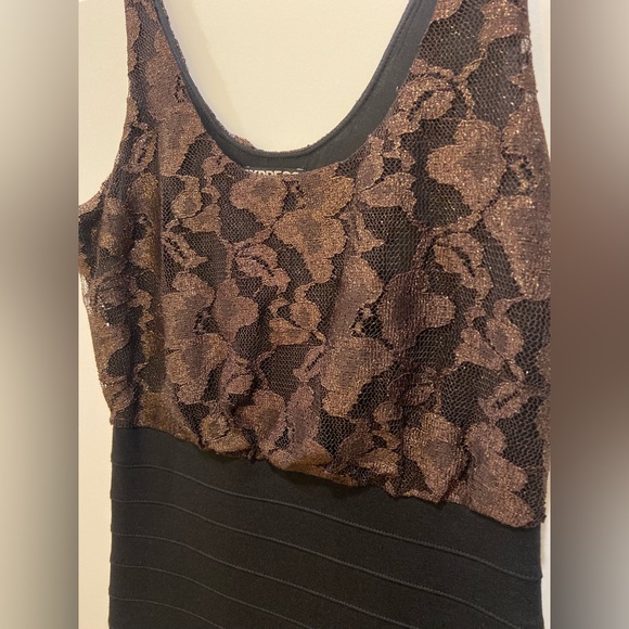 New! Express Metallic Lace Bodycon Dress - Picture 3 of 4
